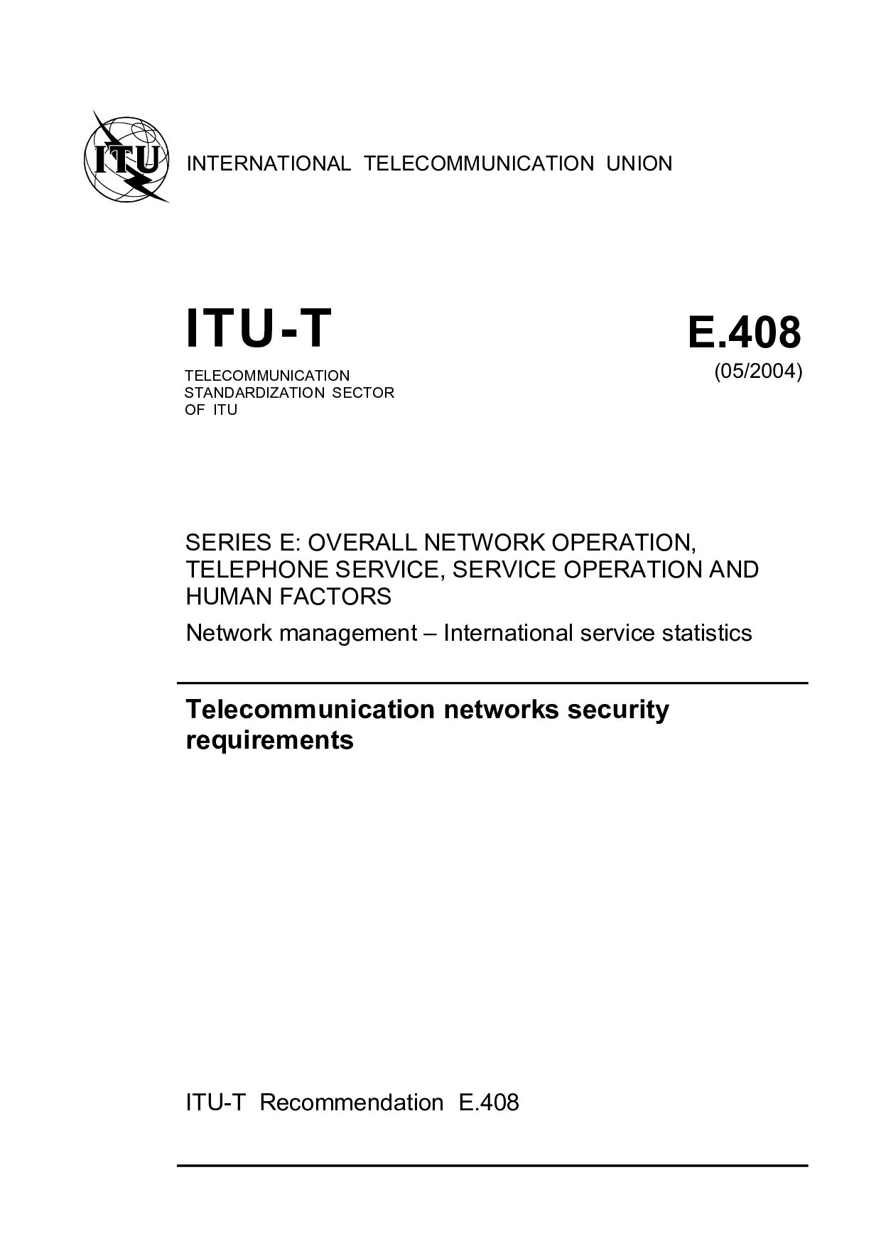 ITU-T E.408-2004封面图