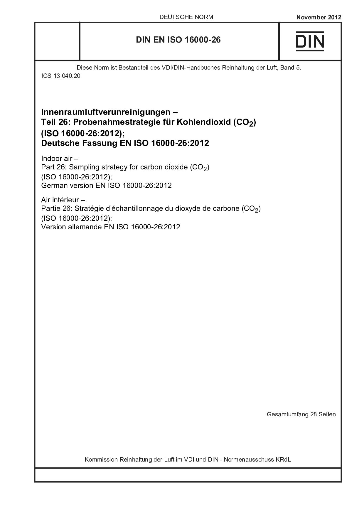 DIN EN ISO 16000-26:2012封面图