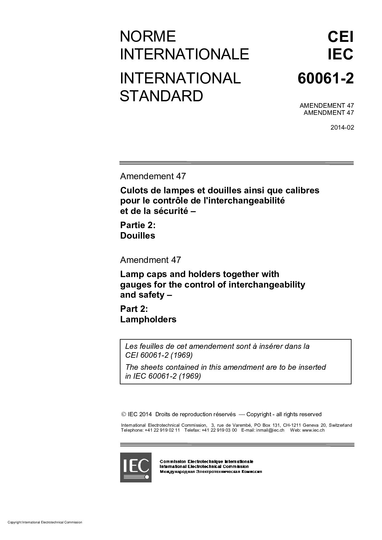 IEC 60061-2:1969/AMD47:2014