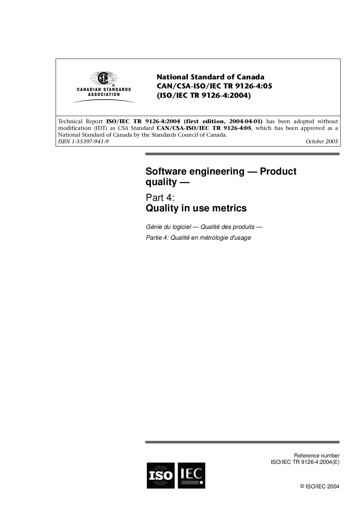 CAN/CSA-ISO/IEC TR 9126-4:2005