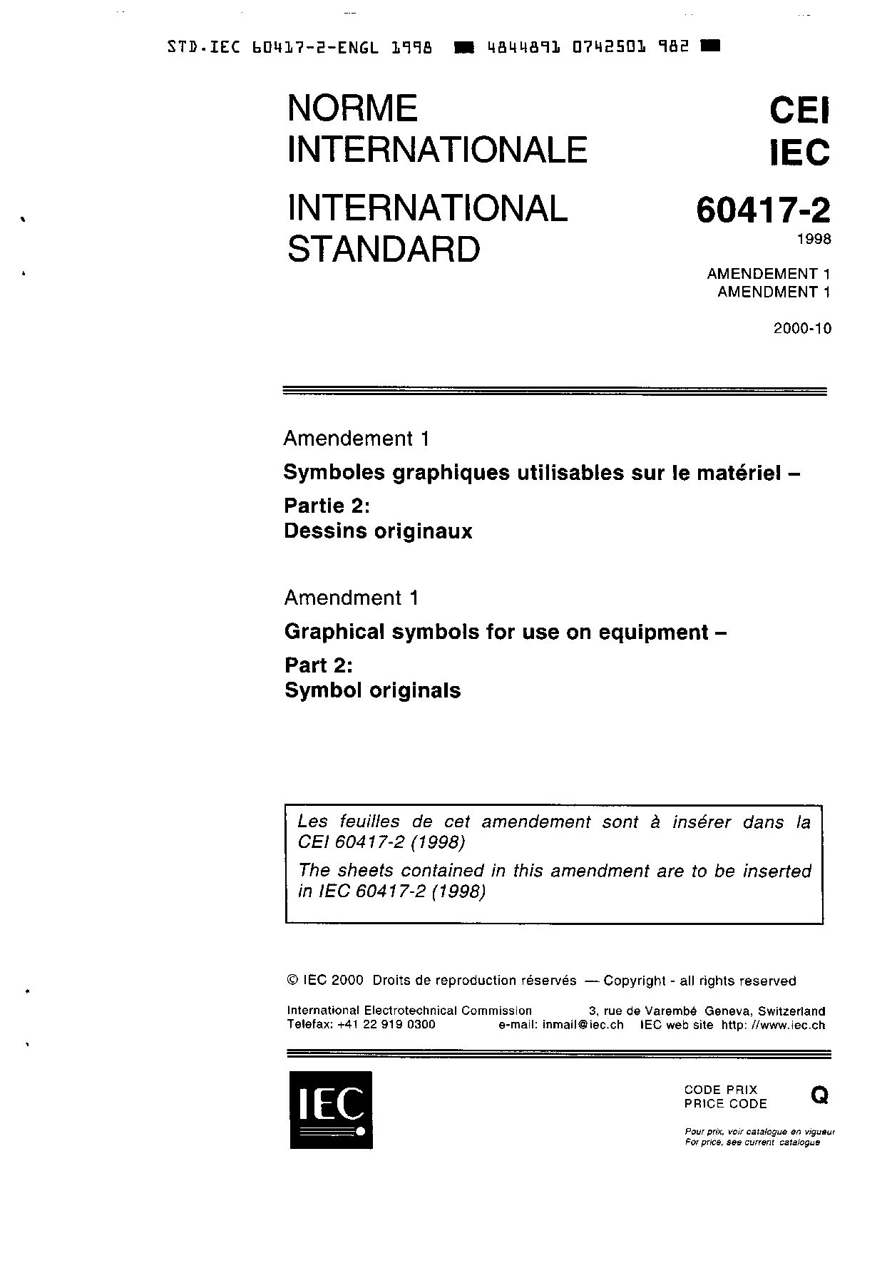 IEC 60417-2:1998/AMD1:2000封面图