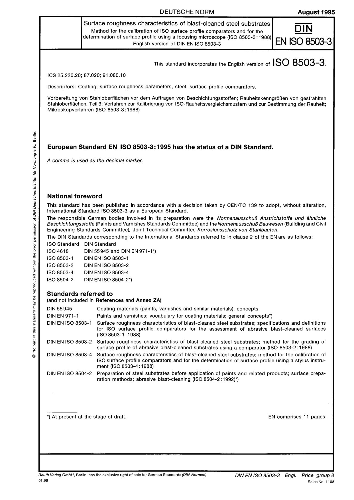 DIN EN ISO 8503-3:1995