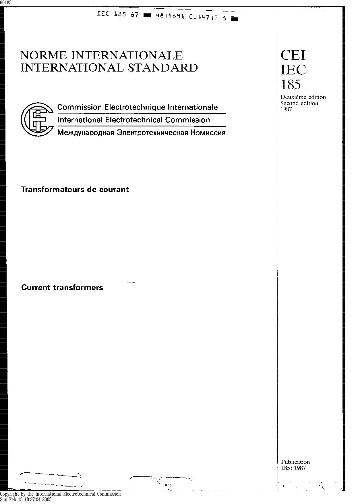 IEC 60185:1987封面图