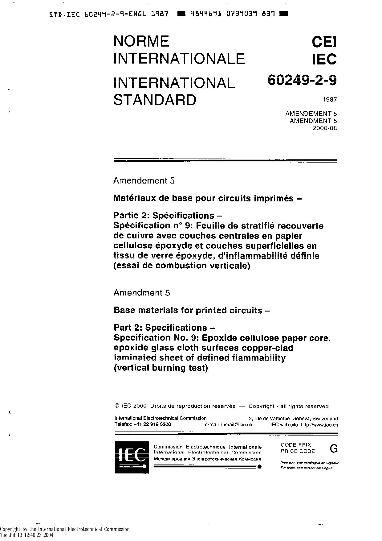IEC 60249-2-9:1987封面图