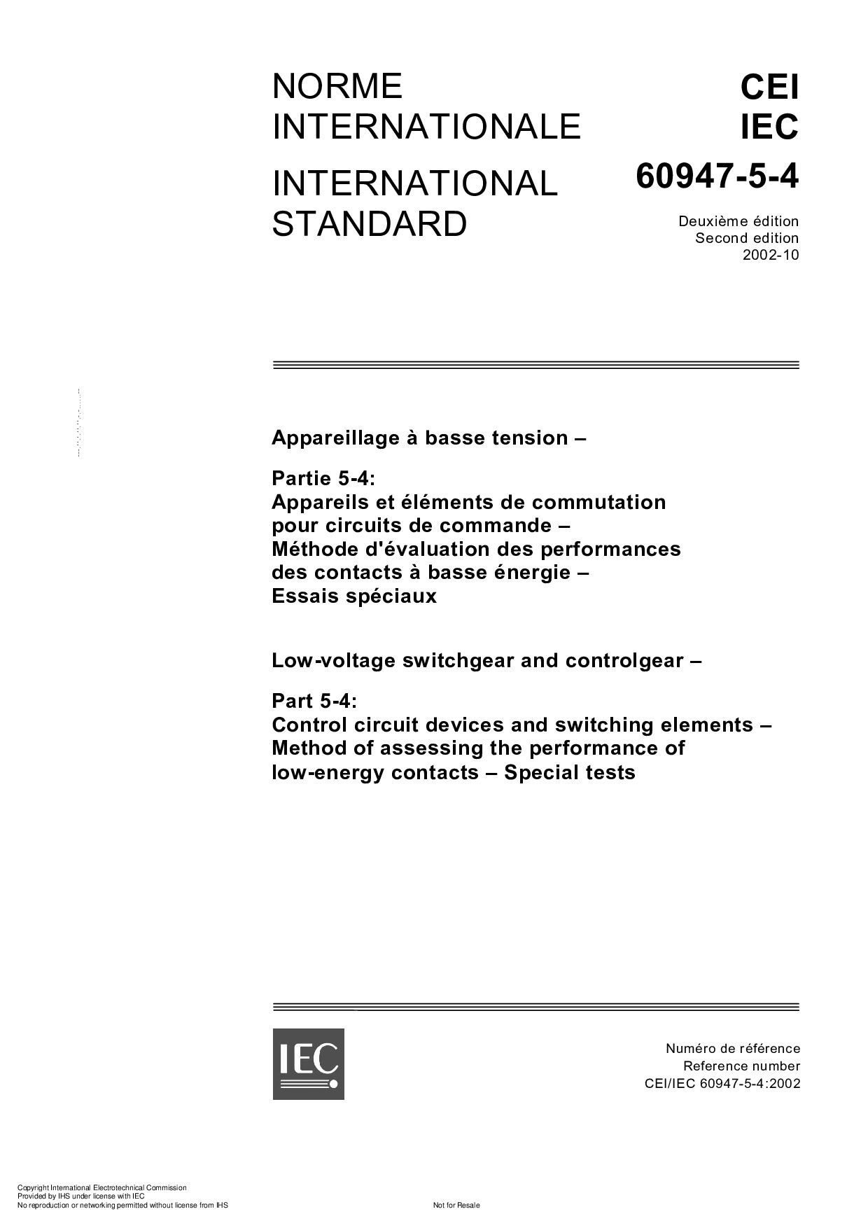 IEC 60947-5-4:2002封面图