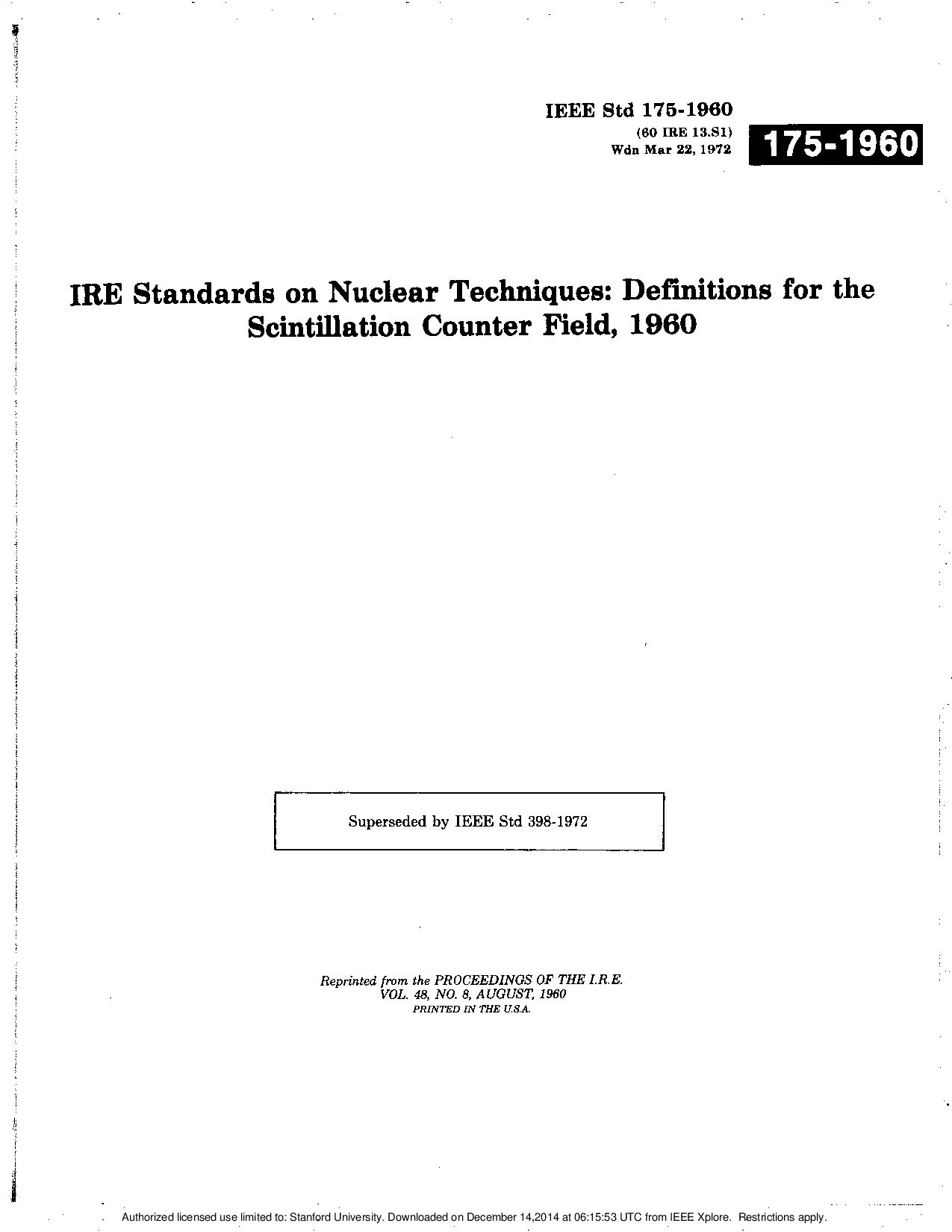IEEE Std 175-1960封面图