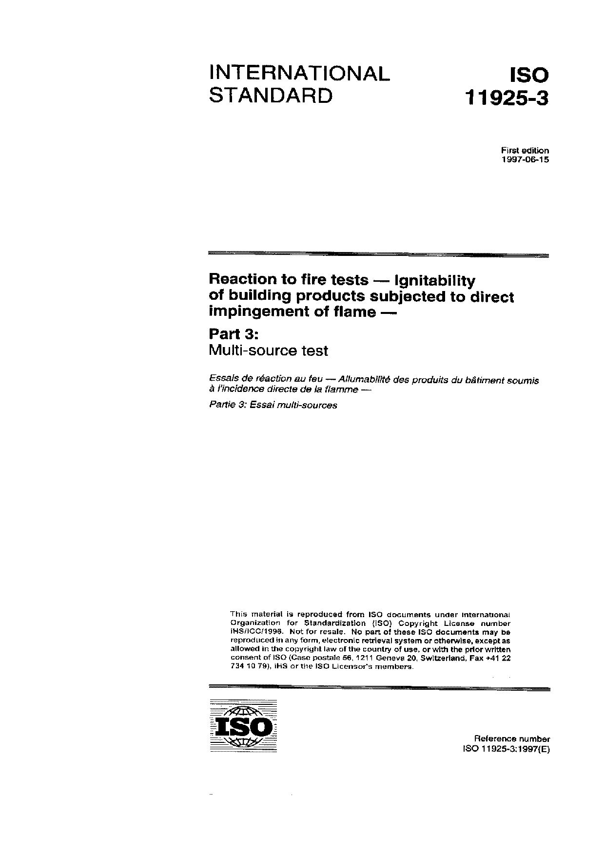 ISO 11925-3:1997封面图