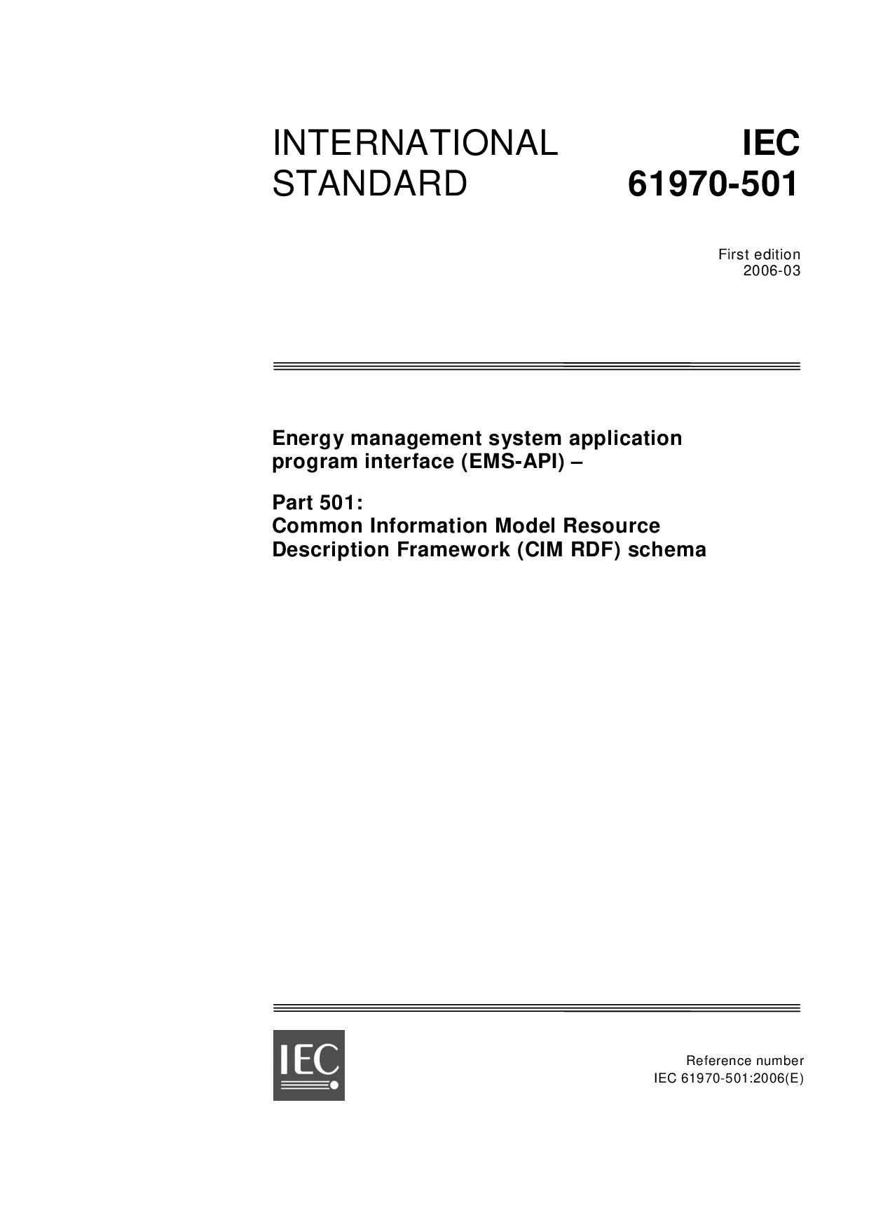 IEC 61970-501:2006封面图