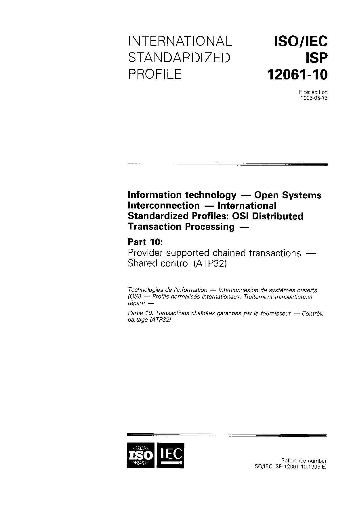 ISO/IEC ISP 12061-10:1995