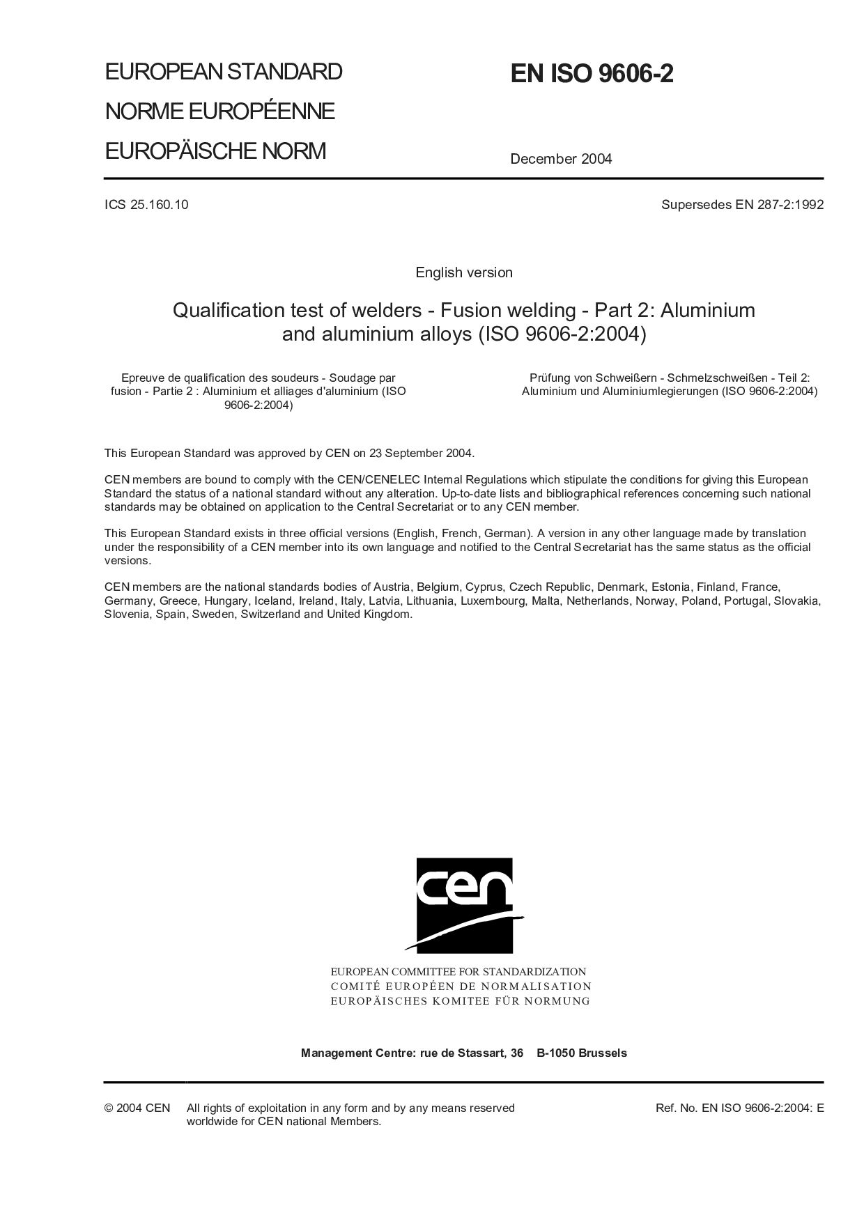 EN ISO 9606-2:2004封面图
