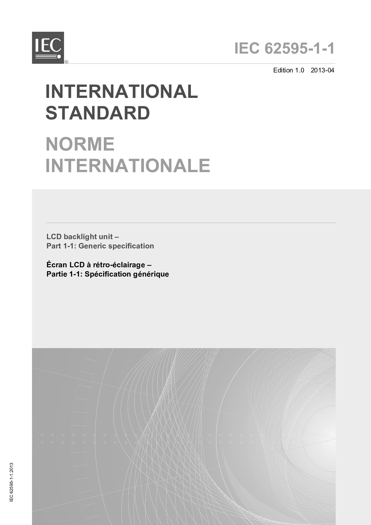IEC 62595-1-1:2013封面图