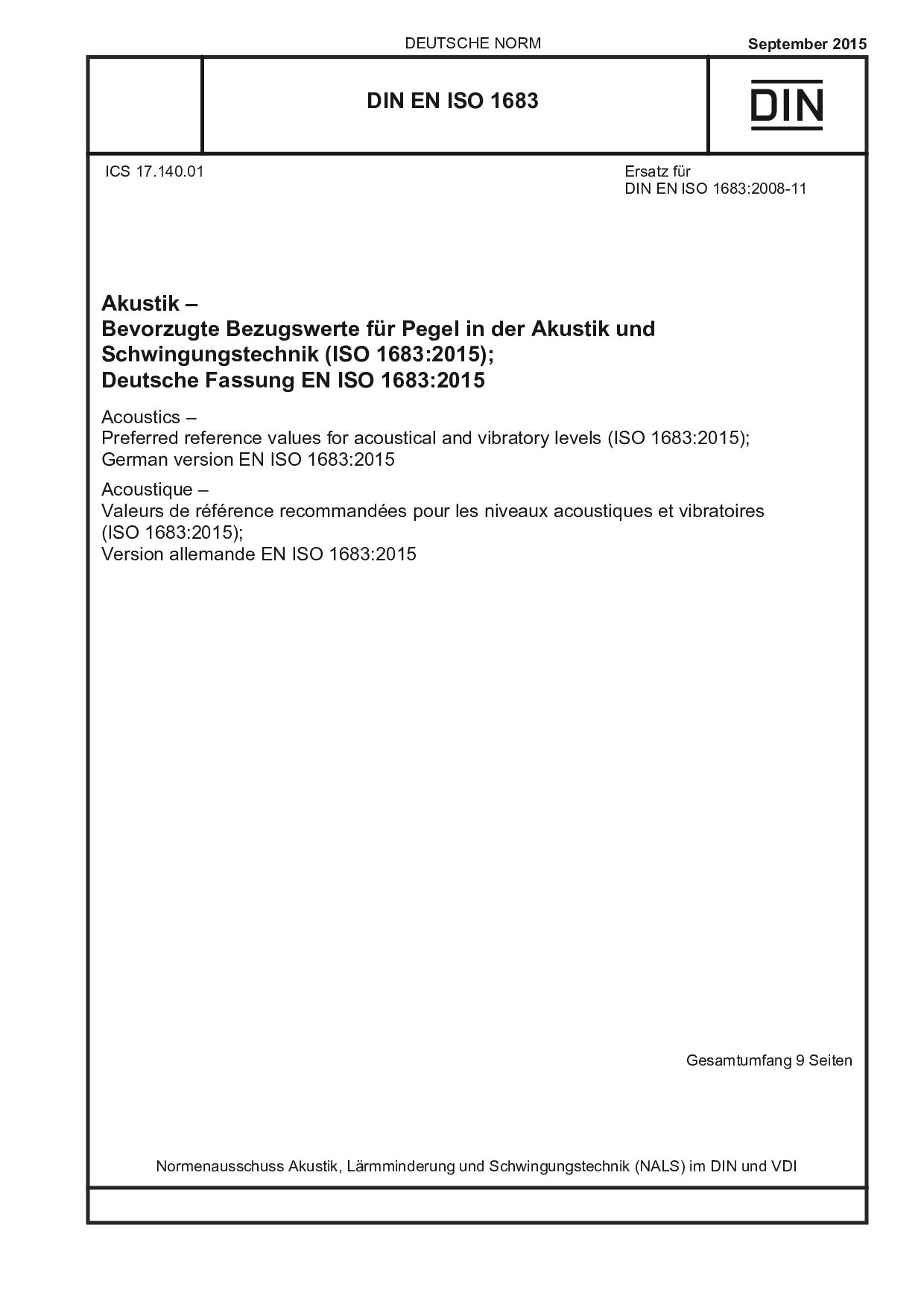 DIN EN ISO 1683:2015-09封面图