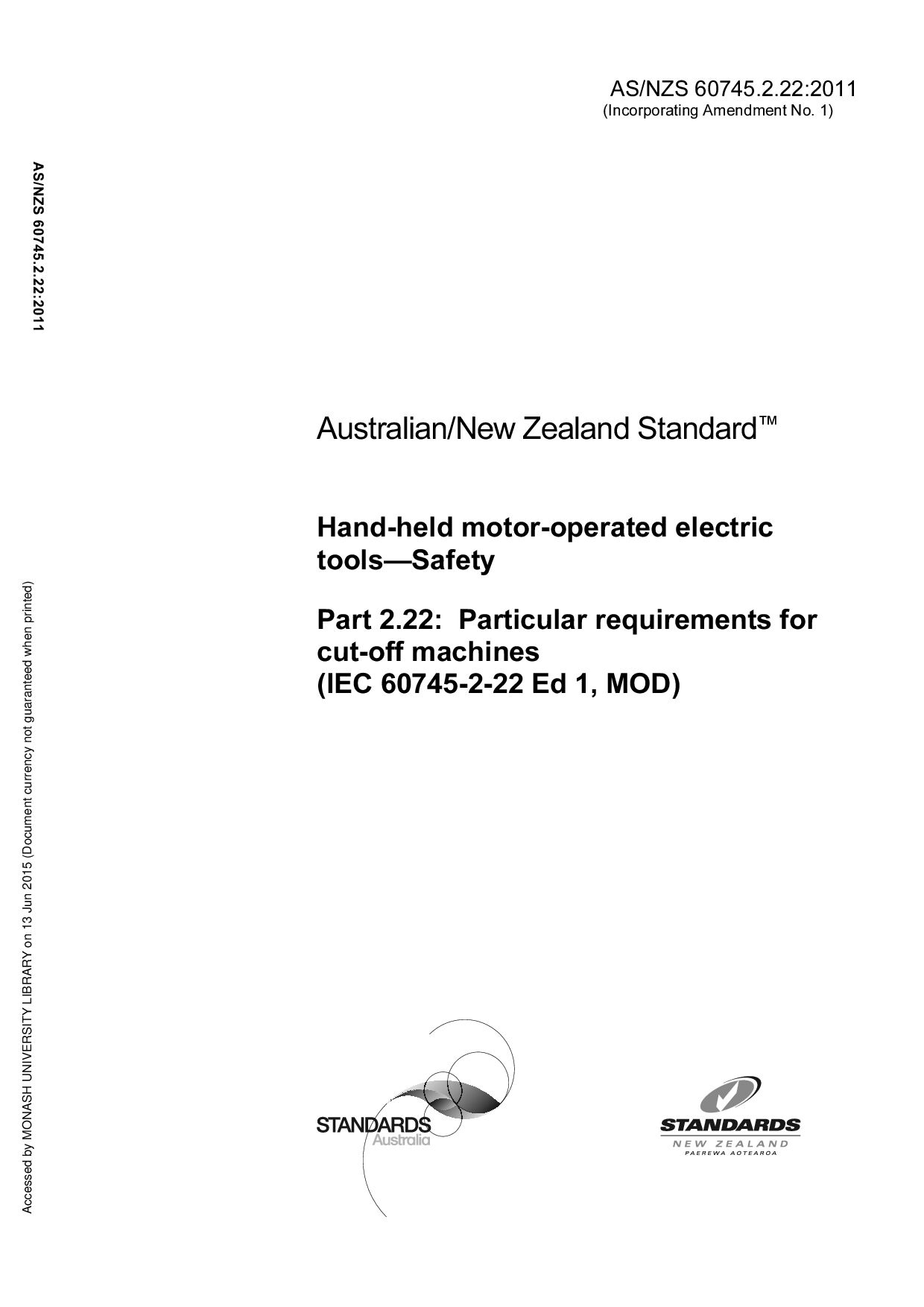 AS/NZS 60745.2.22:2011(R2012)封面图