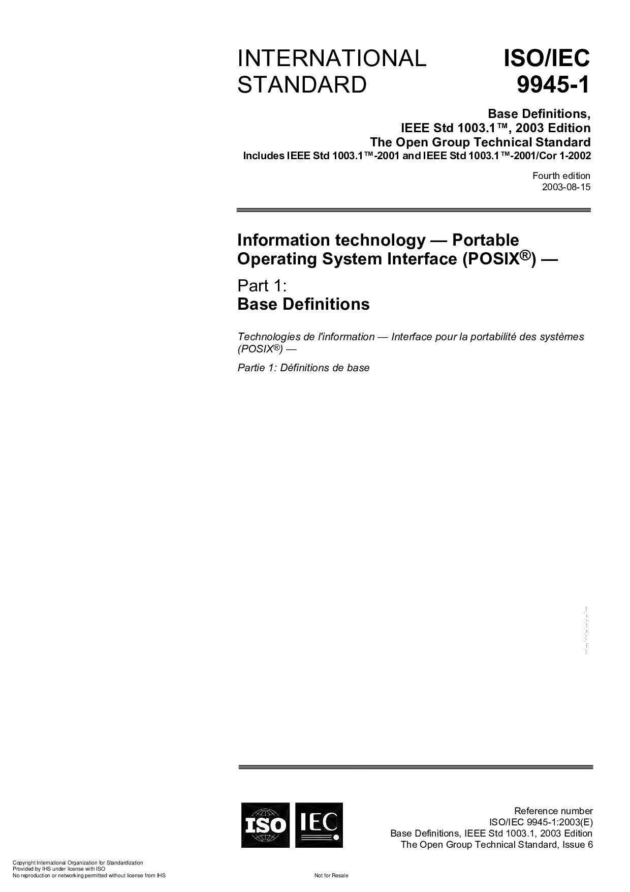 ISO/IEC 9945-1:2003封面图