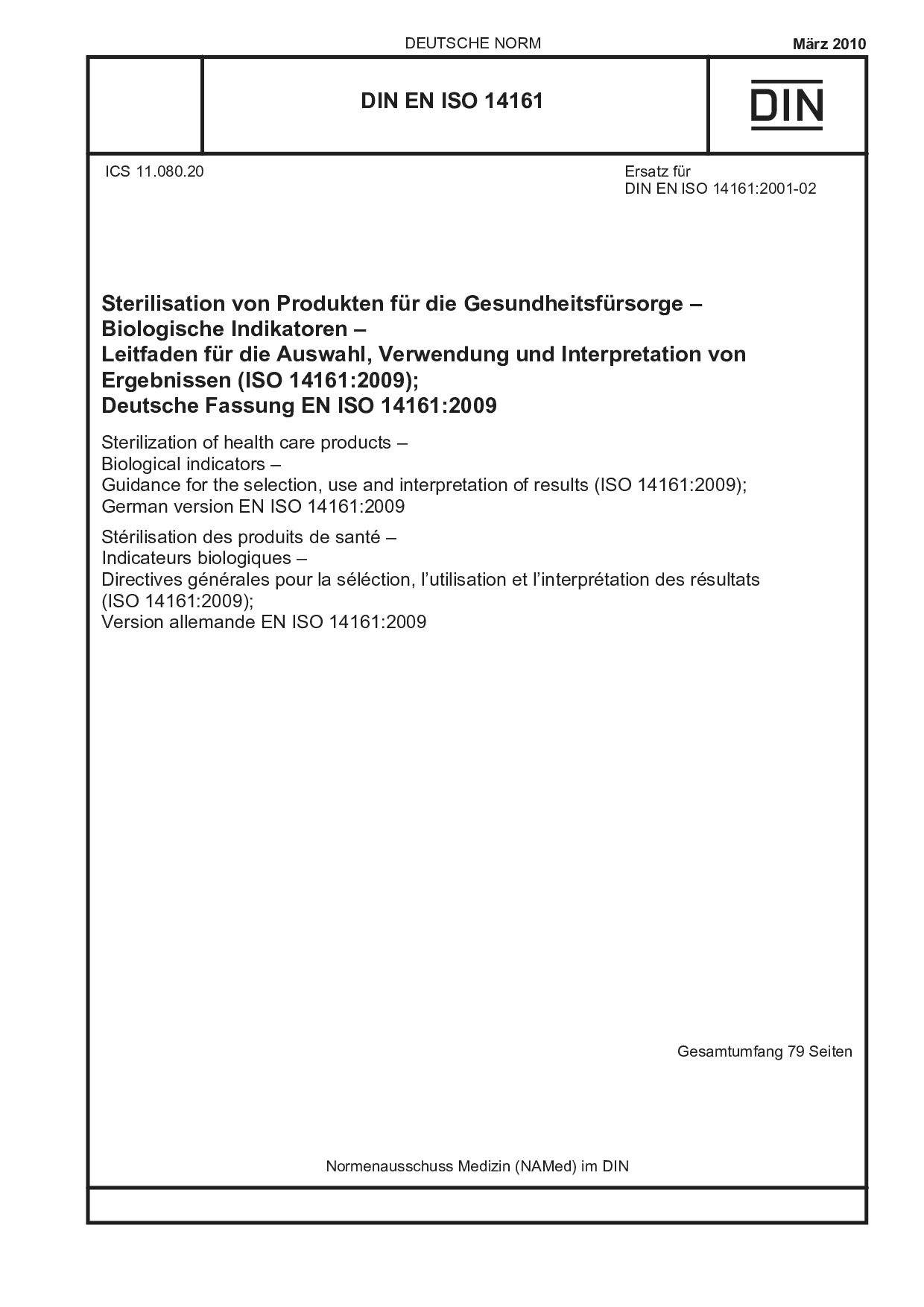 DIN EN ISO 14161:2010封面图