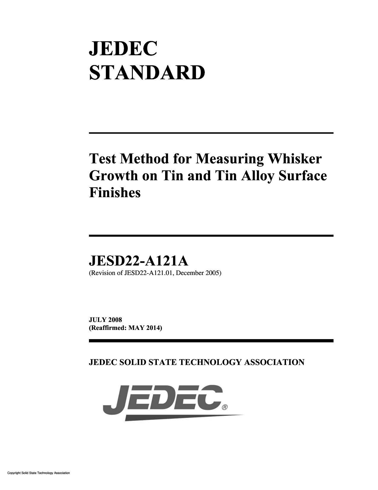 JEDEC JESD22-A121A-2008(2014)封面图
