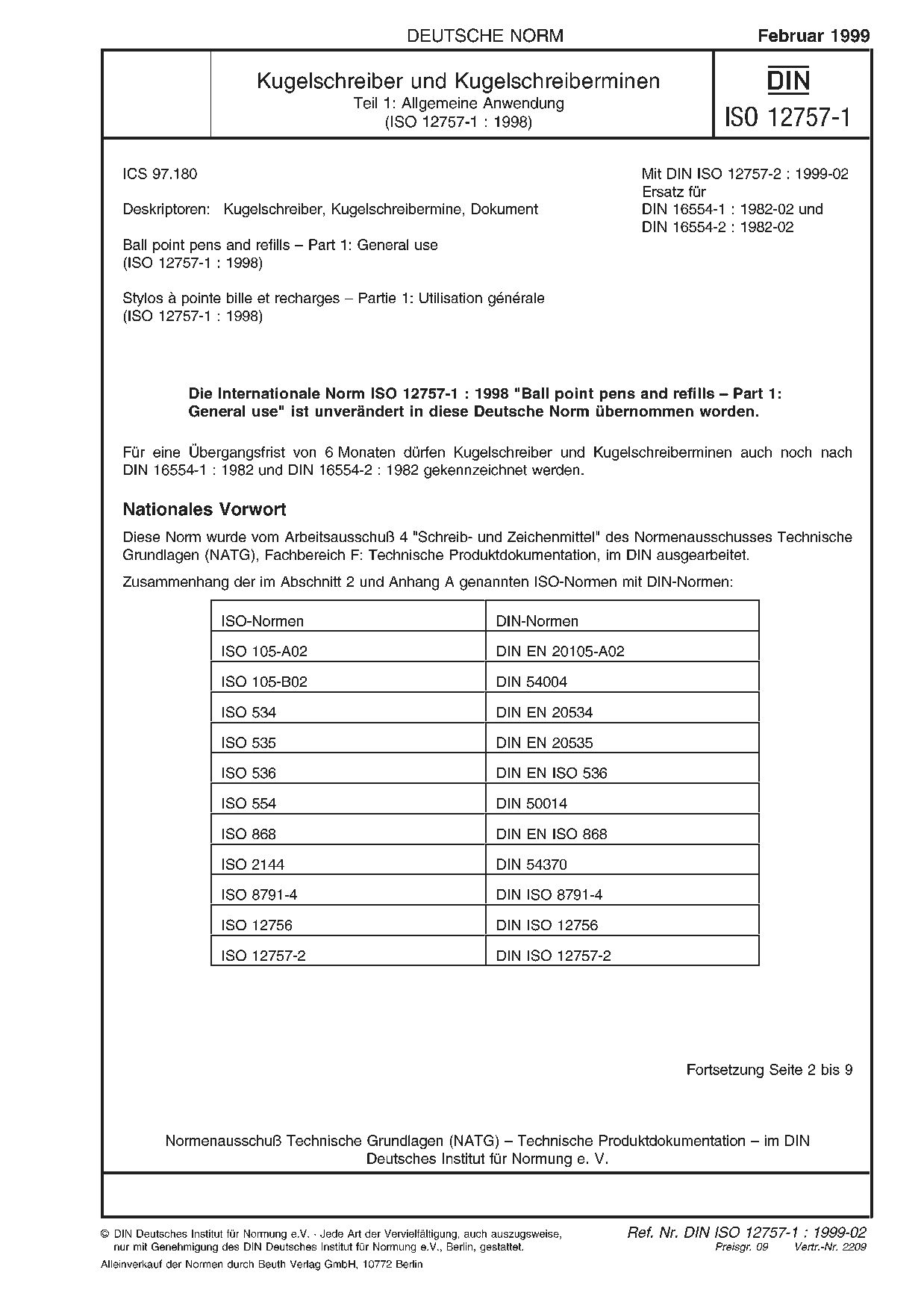 DIN ISO 12757-1:1999