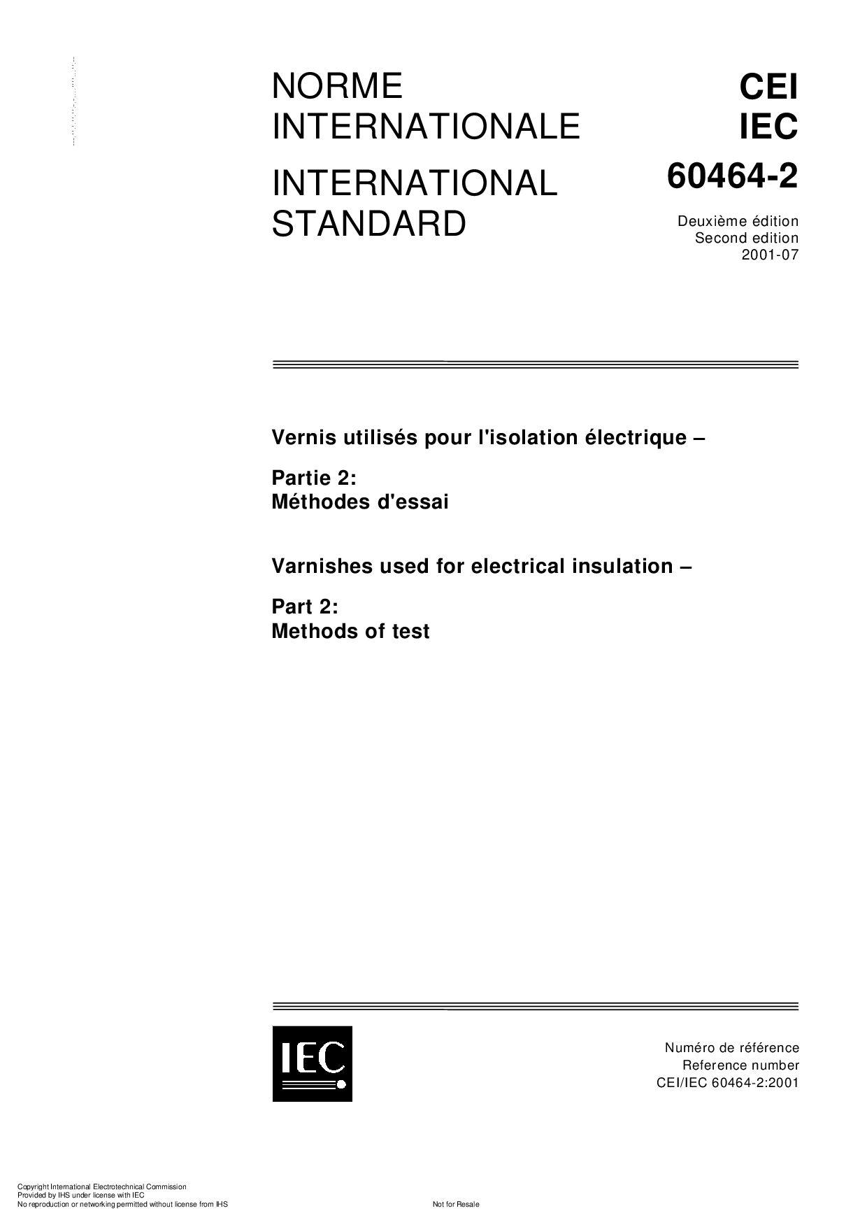 IEC 60464-2:2001封面图