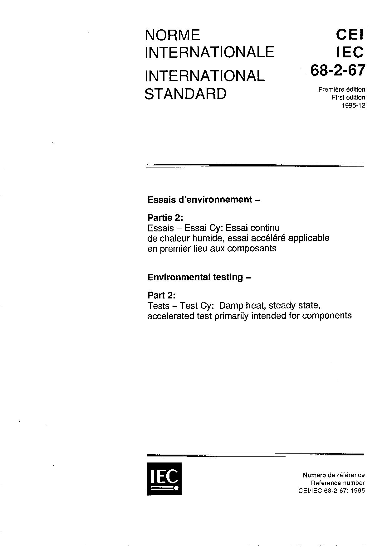 IEC 60068-2-67:1995封面图