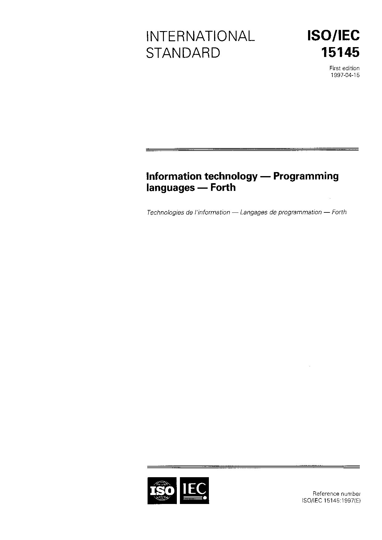 ISO/IEC 15145:1997封面图