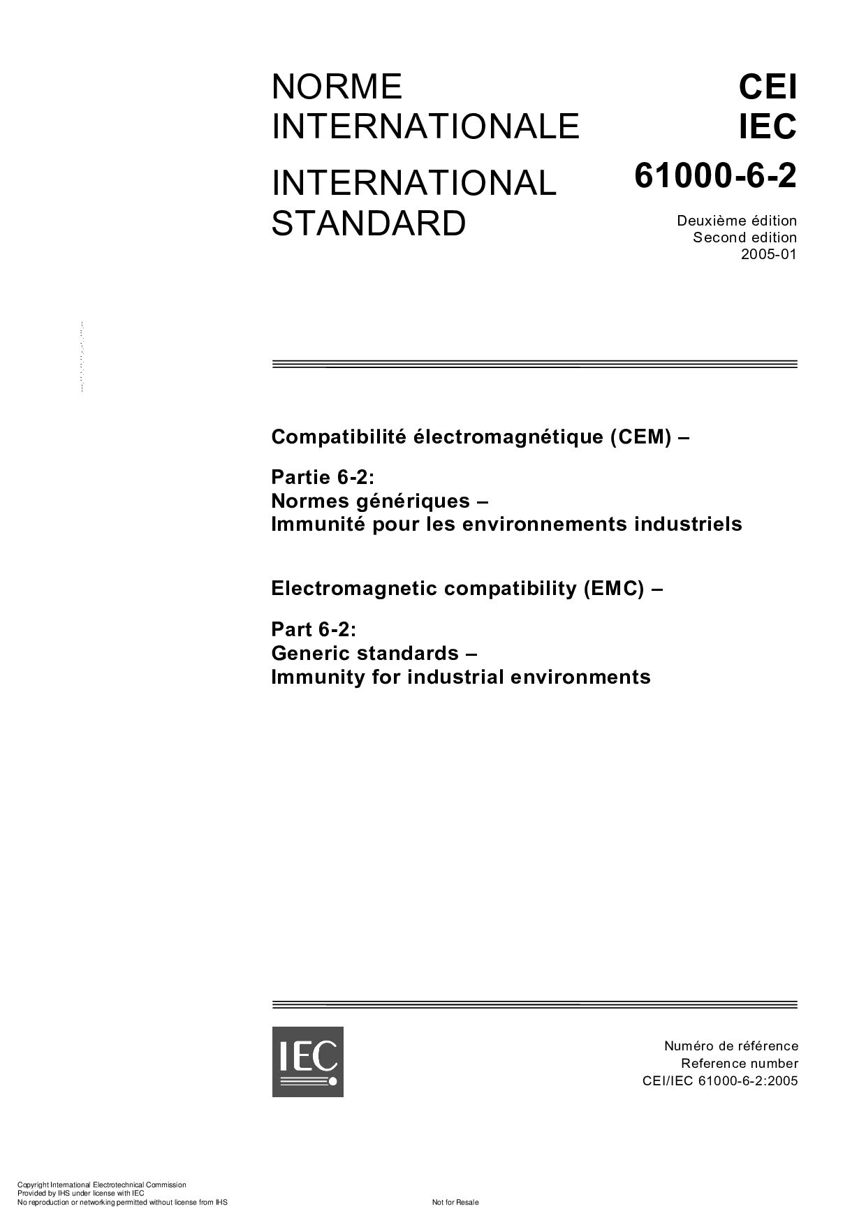 IEC 61000-6-2:2005封面图