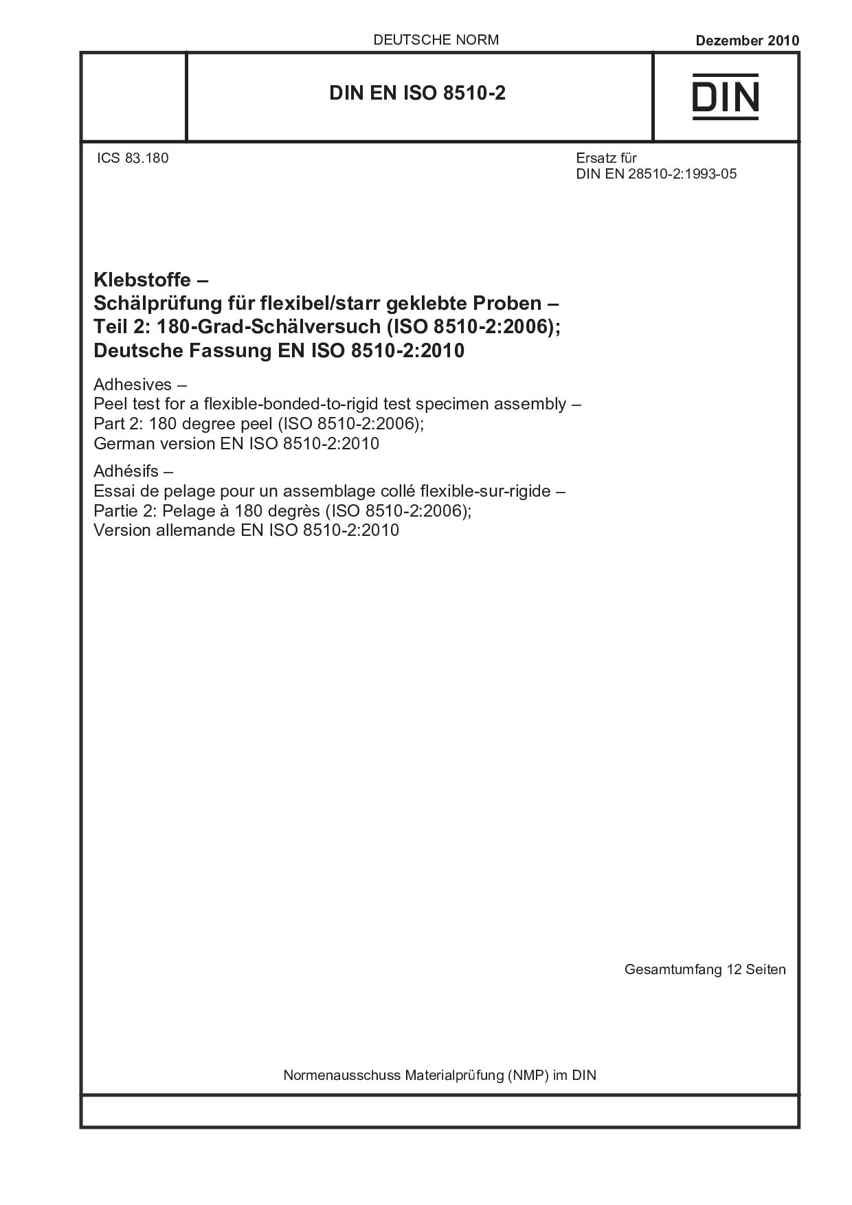 DIN EN ISO 8510-2:2010封面图