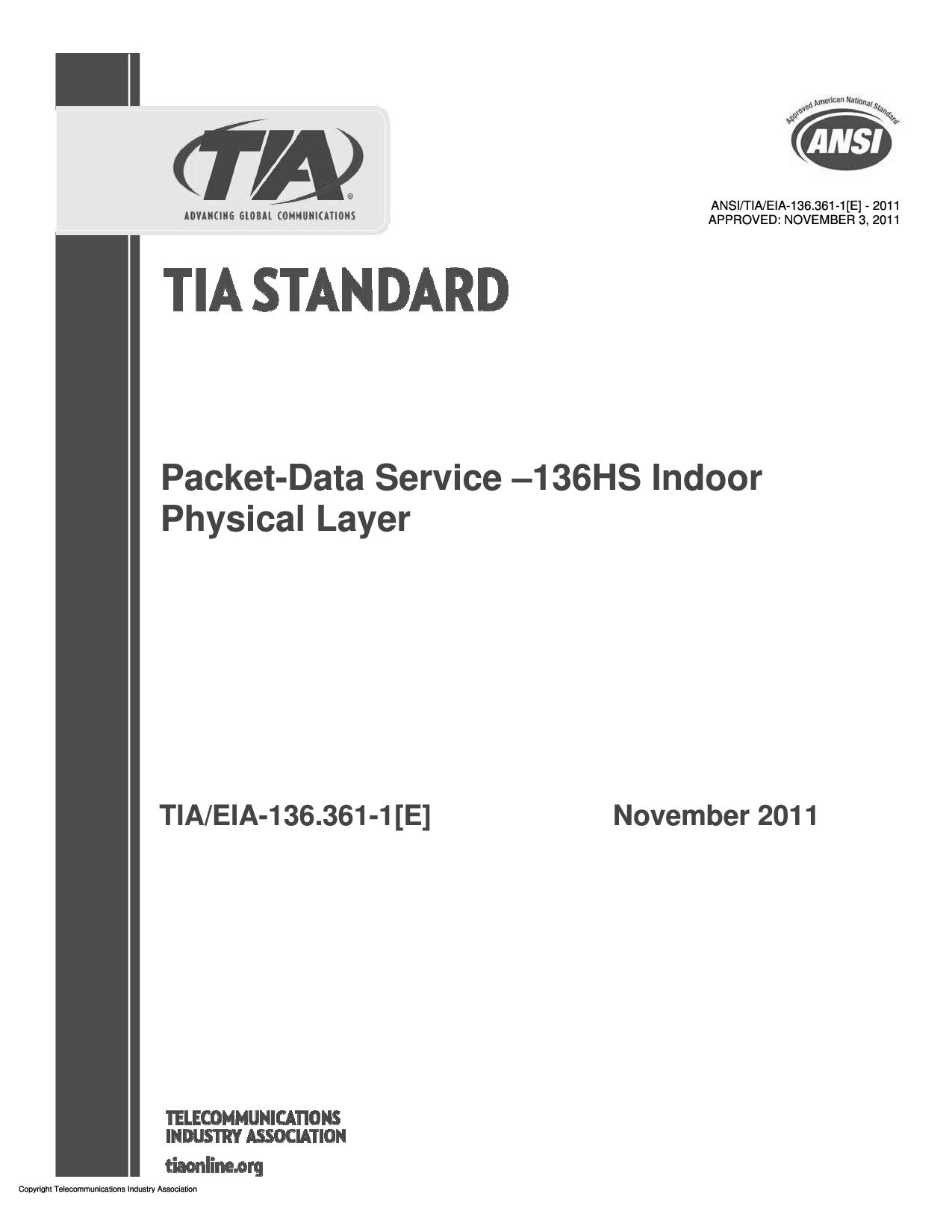 ANSI/TIA/EIA-136.361-1[E]-2011封面图