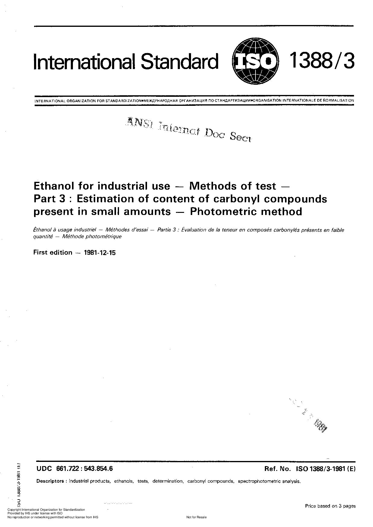 ISO 1388-3:1981封面图