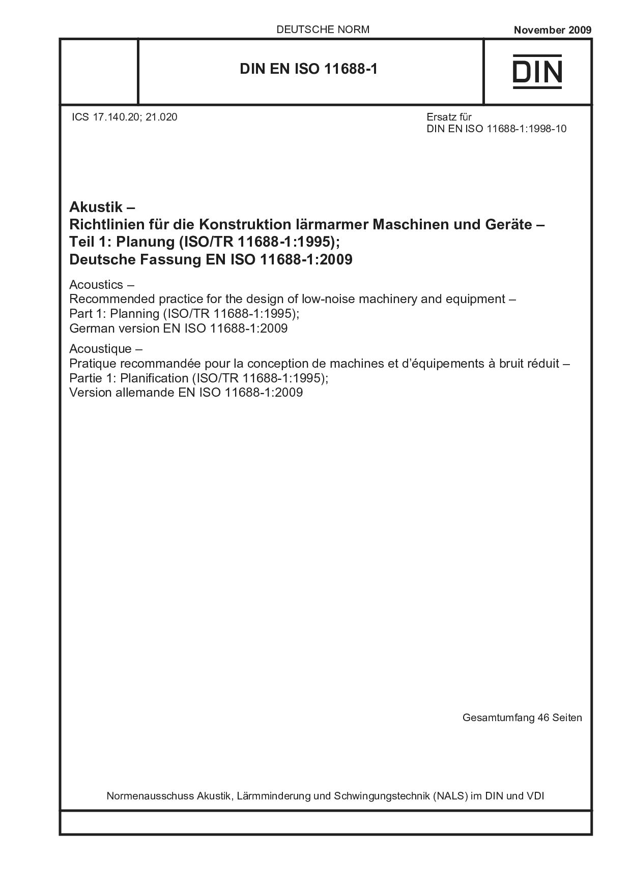 DIN EN ISO 11688-1:2009封面图