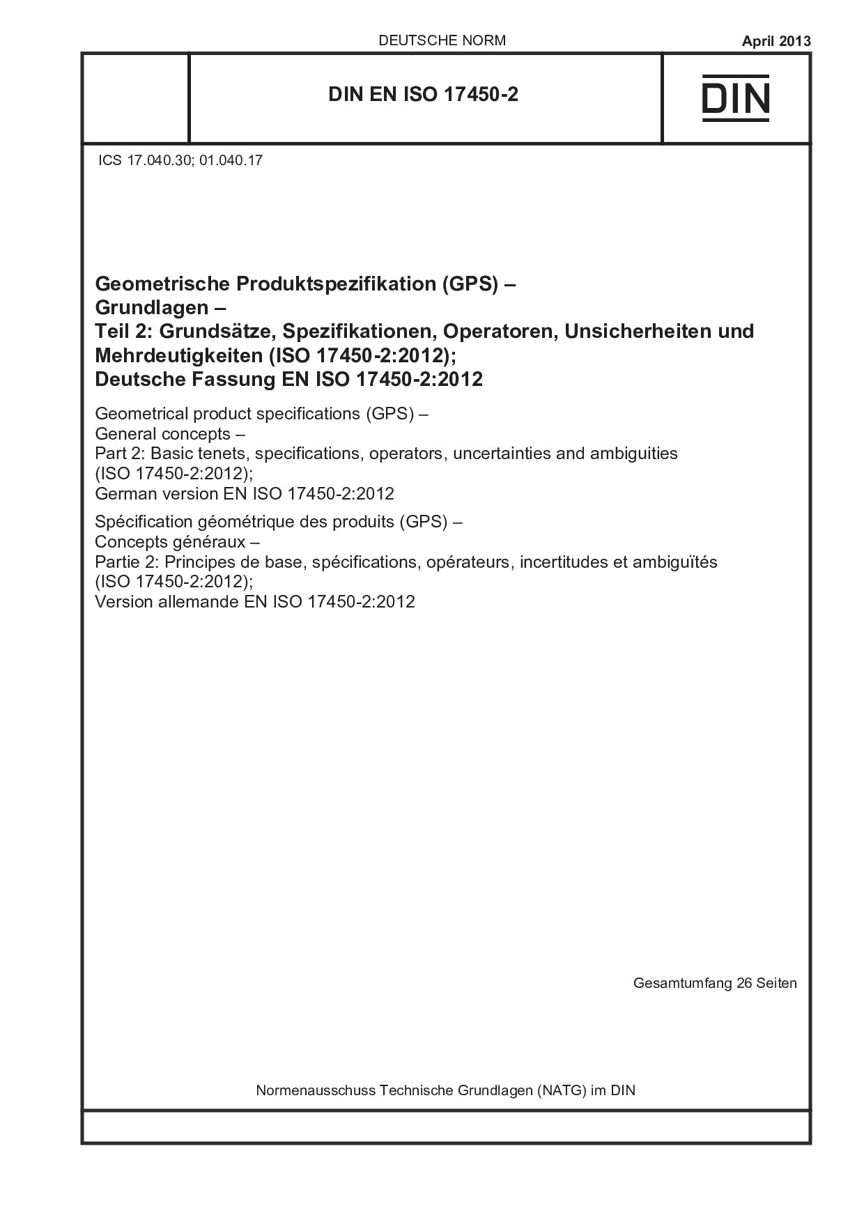 DIN EN ISO 17450-2:2013