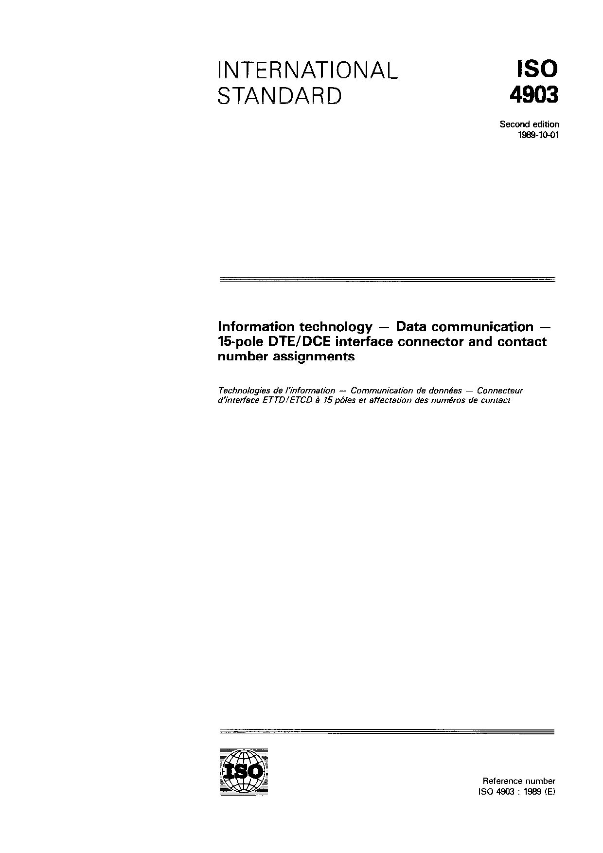 ISO 4903:1989封面图