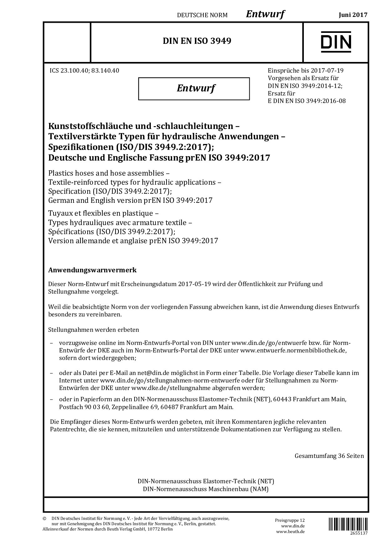 DIN EN ISO 3949 E:2017-06封面图