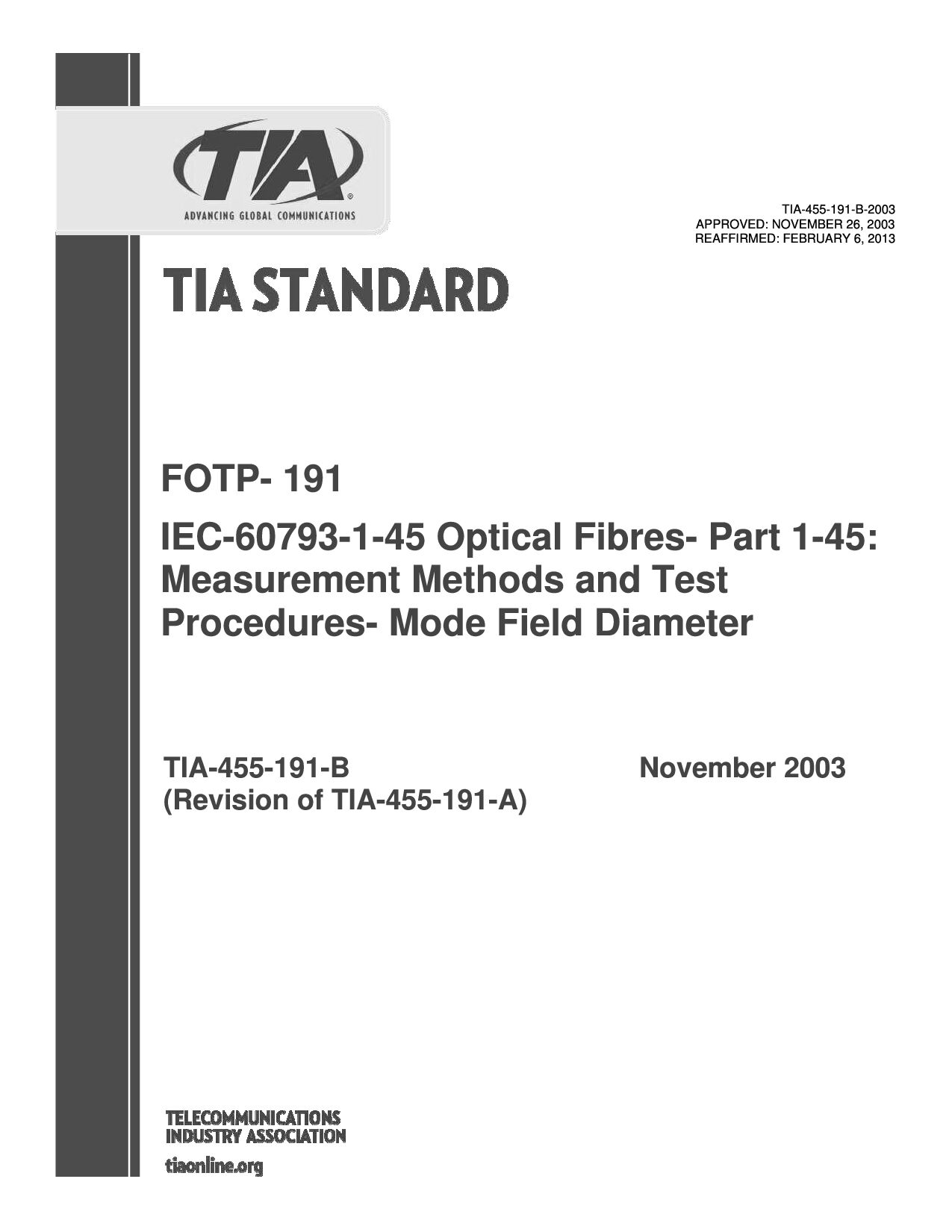 TIA-455-191-B-2003(2013)封面图