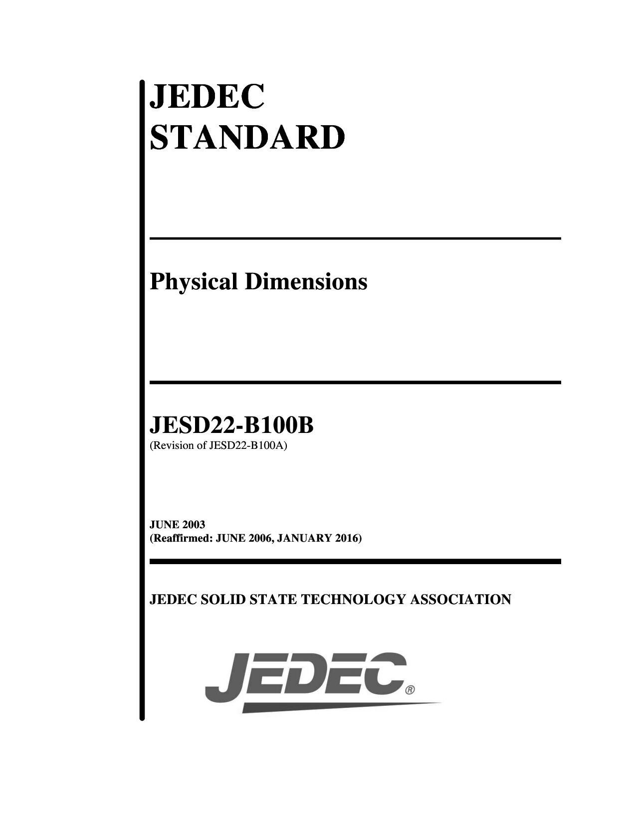 JEDEC JESD22-B100B-2003(2016)封面图