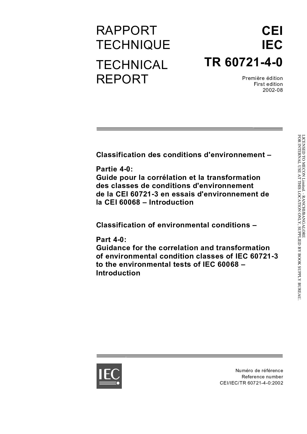 IEC TR 60721-4-0:2002