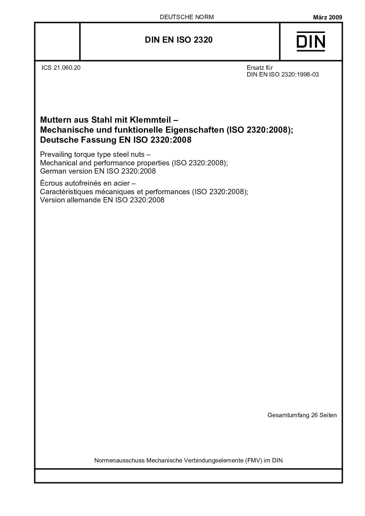 DIN EN ISO 2320:2009