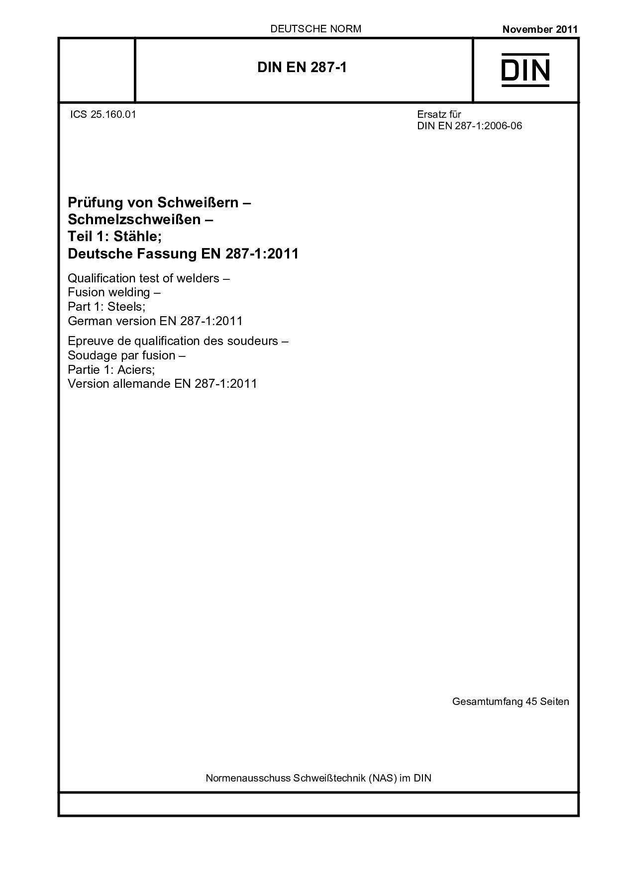 DIN EN 287-1:2011封面图