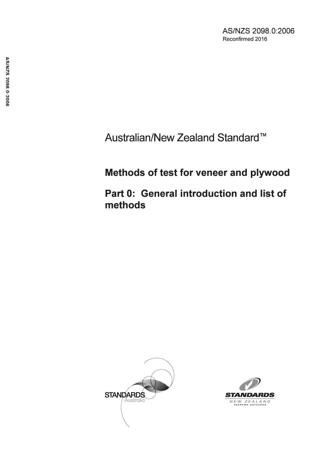 AS/NZS 2098.0:2006(R2016)封面图