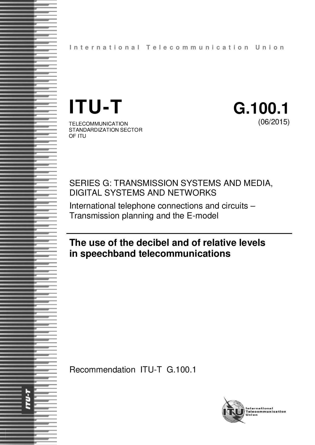 ITU-T G.100.1-2015封面图