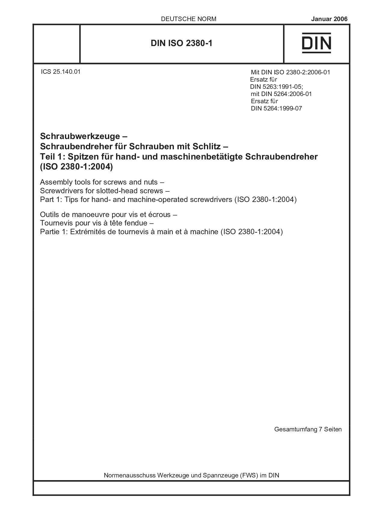 DIN ISO 2380-1:2006-01封面图