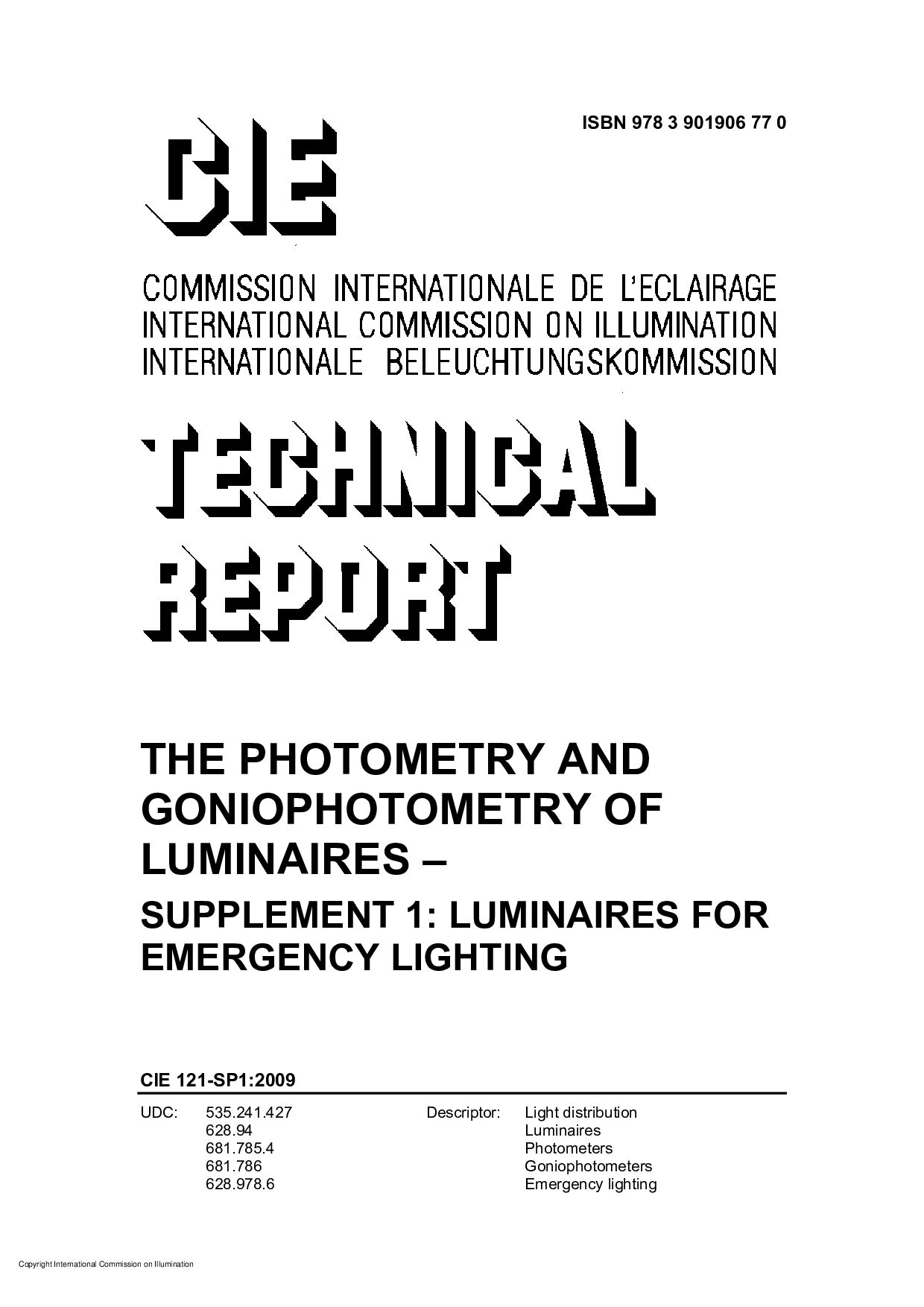 CIE 121-SP1-2009封面图