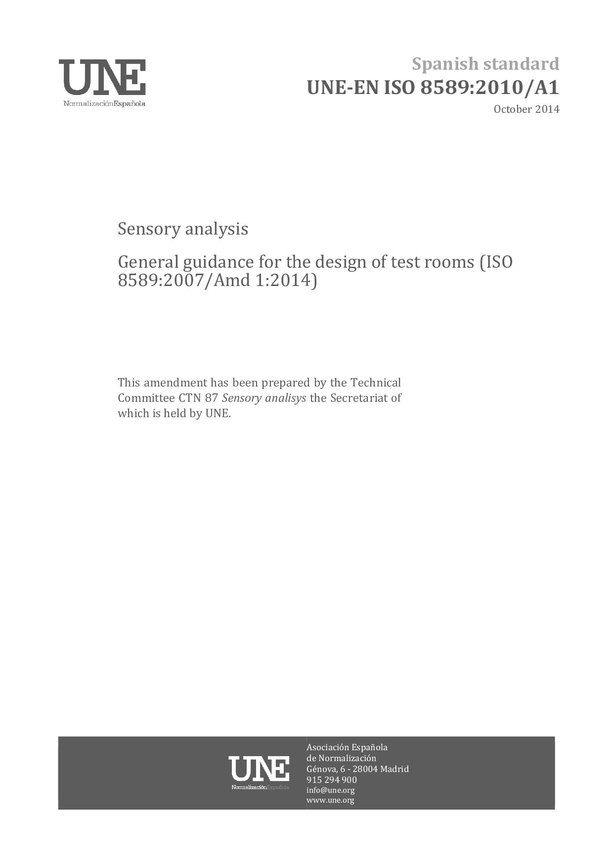 UNE-EN ISO 8589:2010/A1:2014封面图