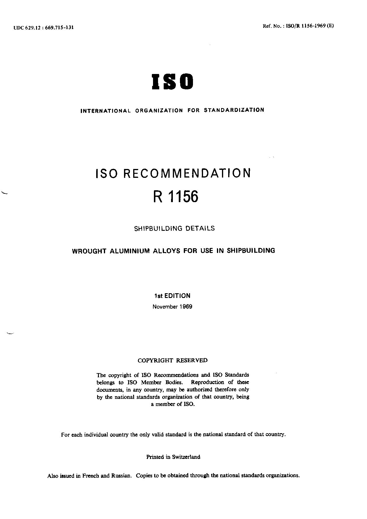 ISO/R 1156-1969