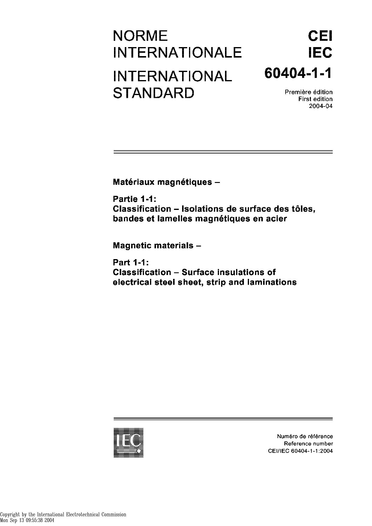 IEC 60404-1-1:2004封面图