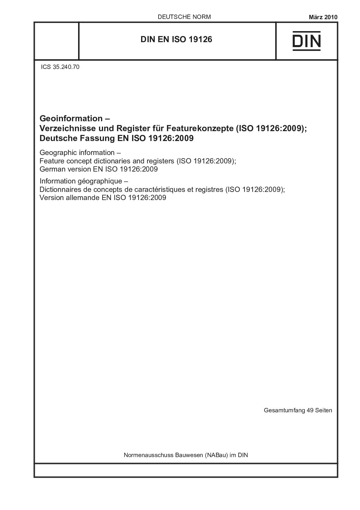 DIN EN ISO 19126:2010封面图