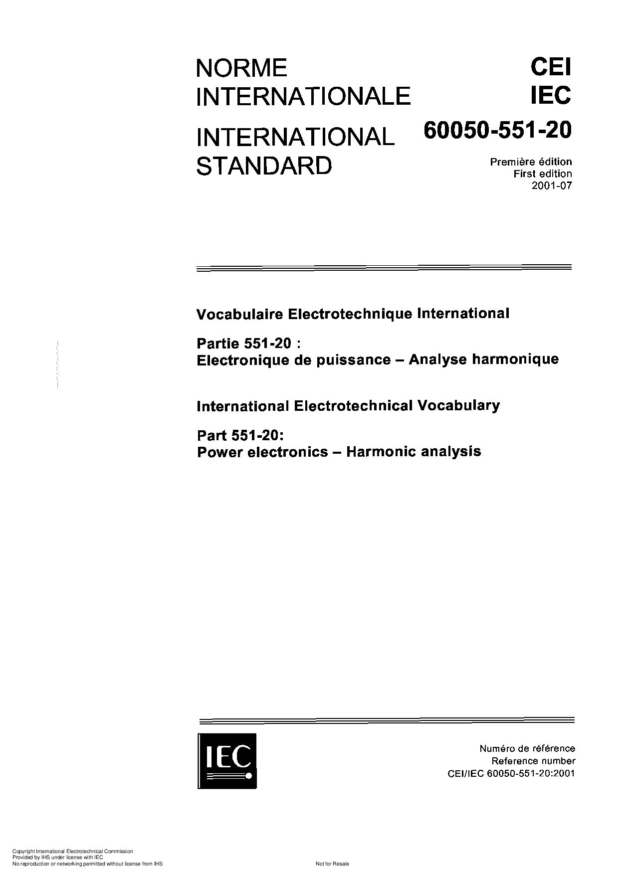 IEC 60050-551-20:2001封面图