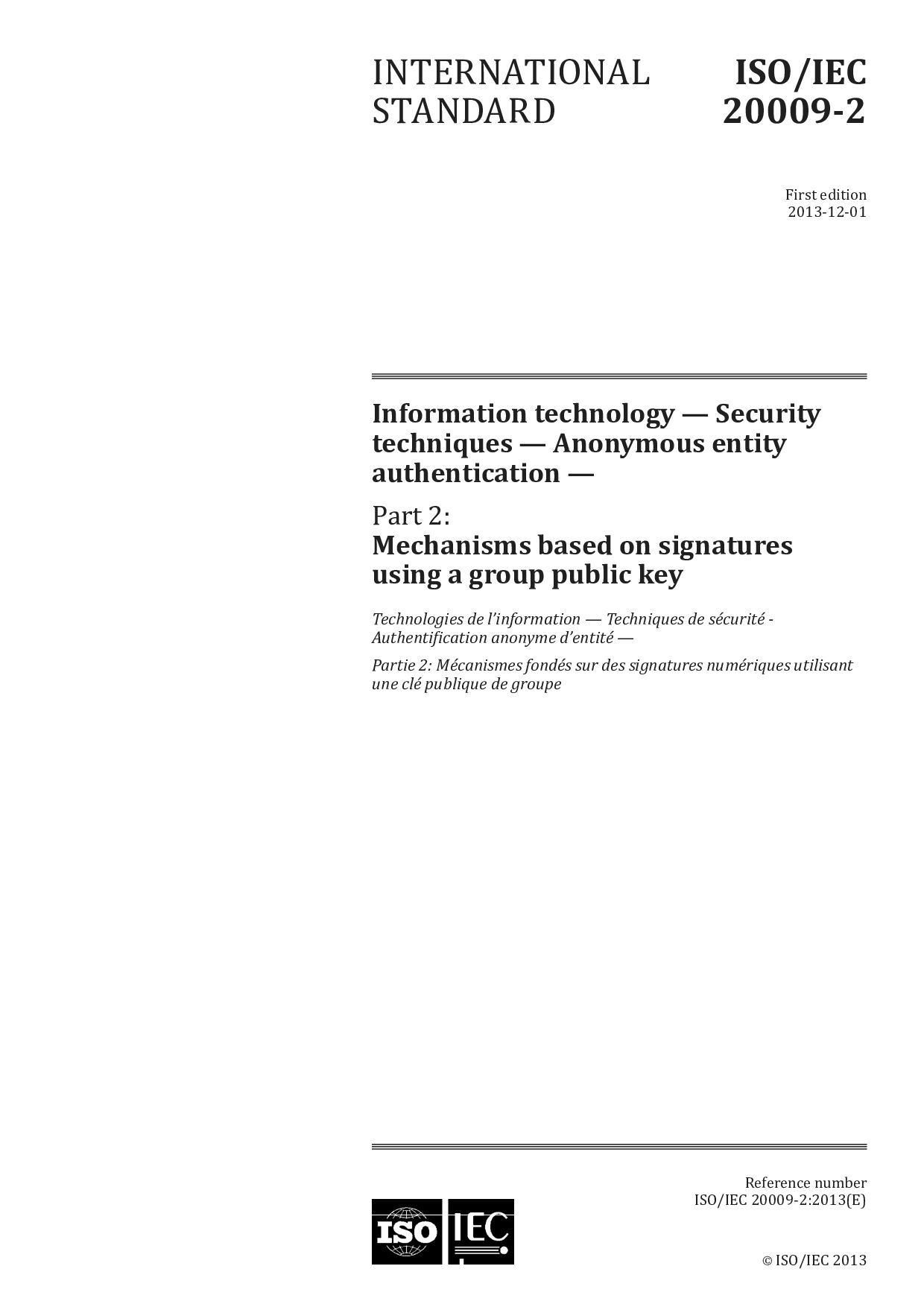 ISO/IEC 20009-2:2013封面图