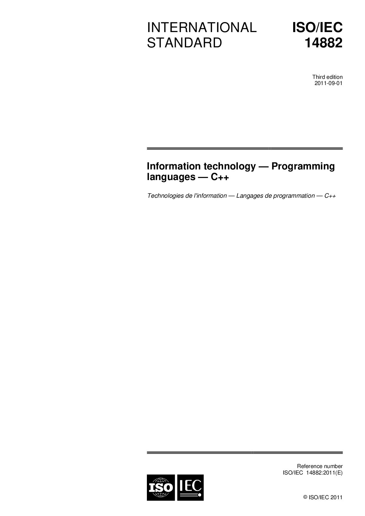 ISO/IEC 14882:2011封面图
