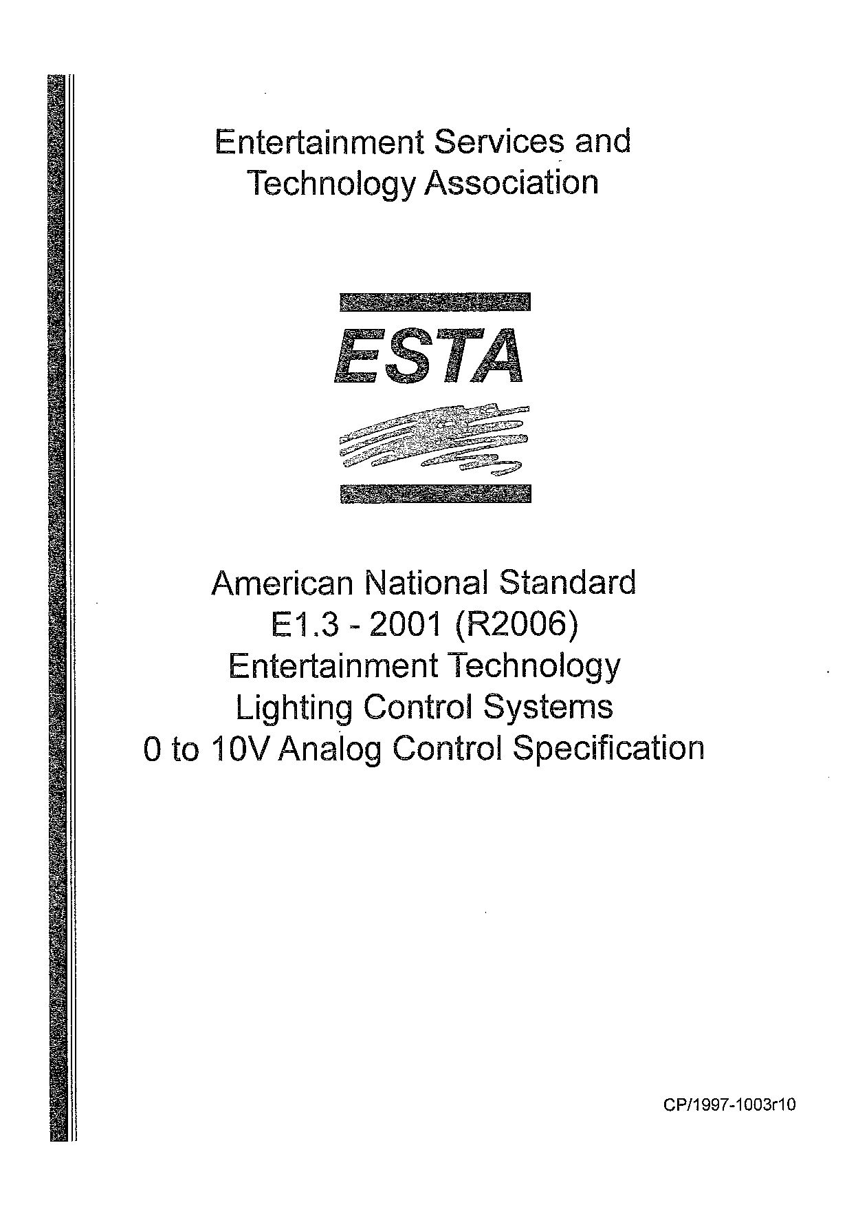 ANSI E1.3-2001封面图