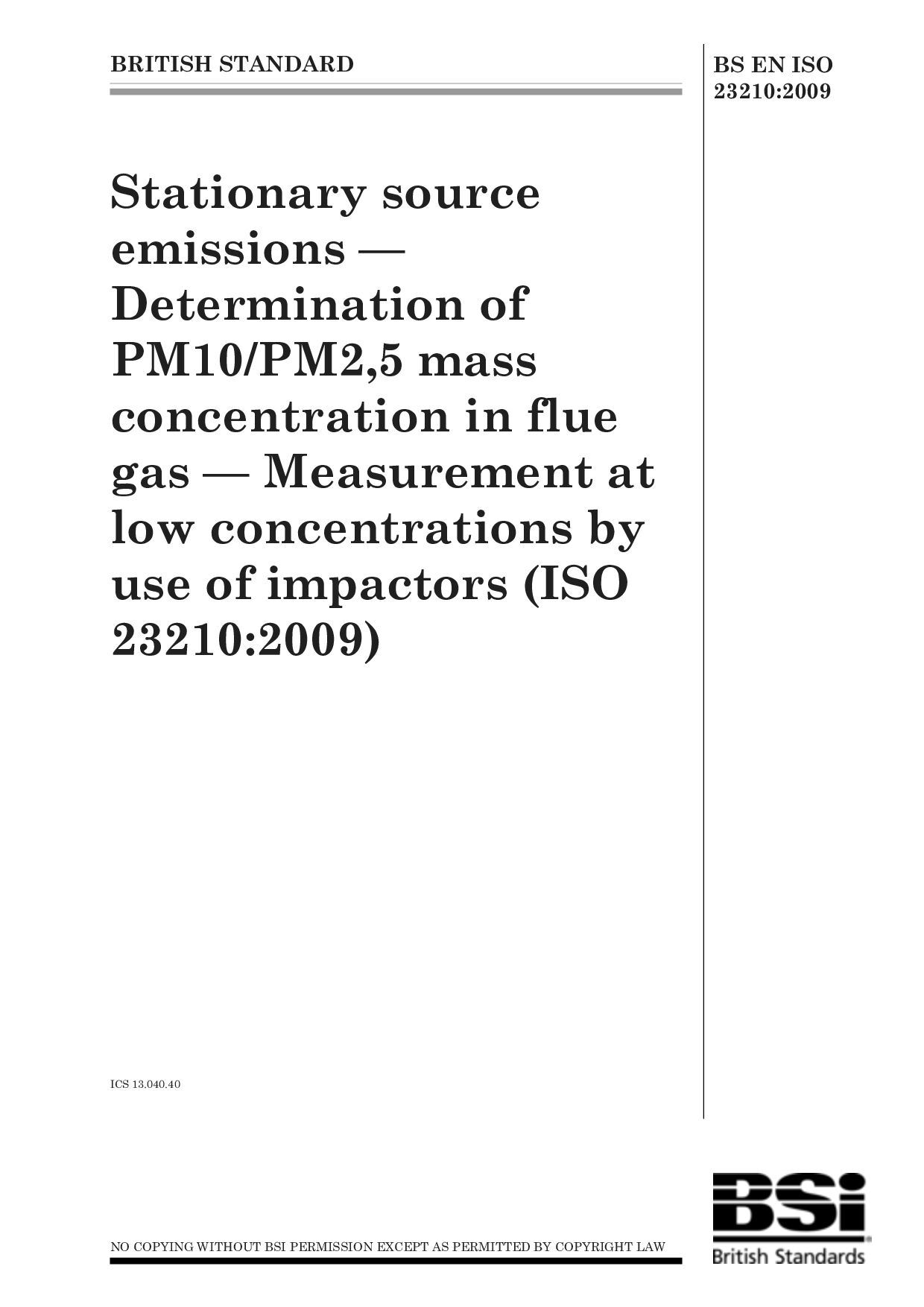 BS EN ISO 23210:2009